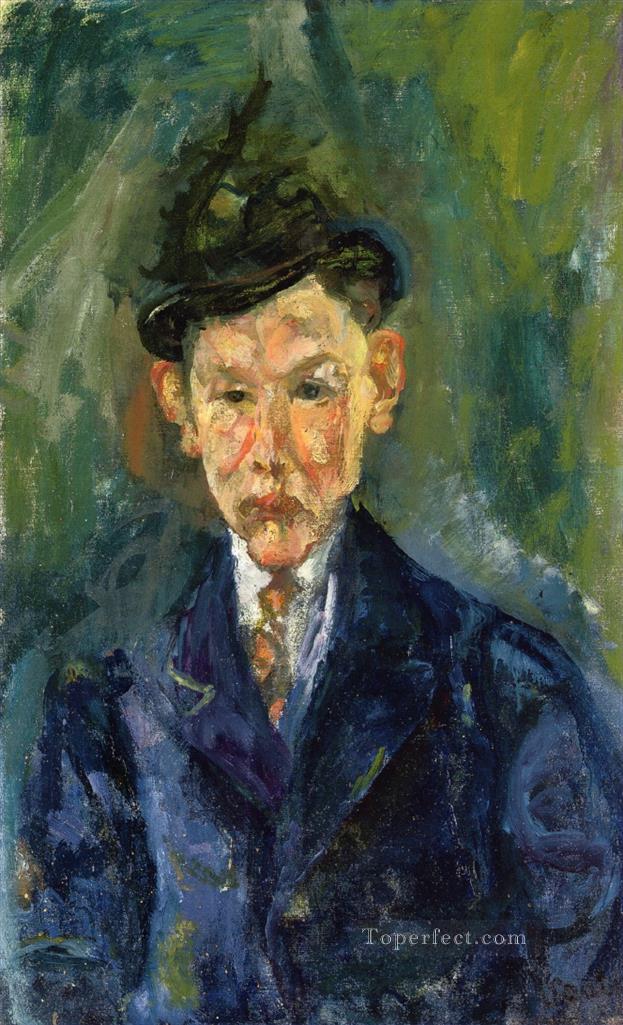young man wearing a small hat Chaim Soutine Expressionism Oil Paintings